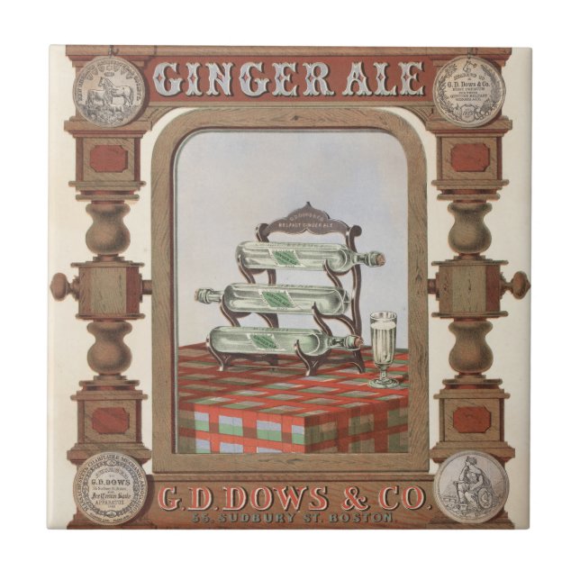 Vintage Werbung für Belfast Ginger Ale. 2 Fliese (Vorderseite)