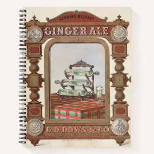 Vintage Werbung für Belfast Ginger Ale. 2 Notizbuch