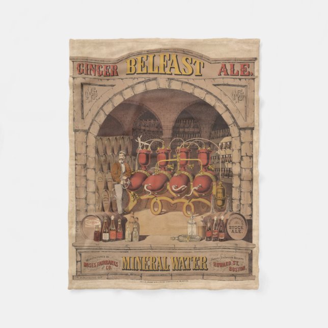 Vintage Werbung für Belfast Ginger Ale. Fleecedecke (Vorderseite)