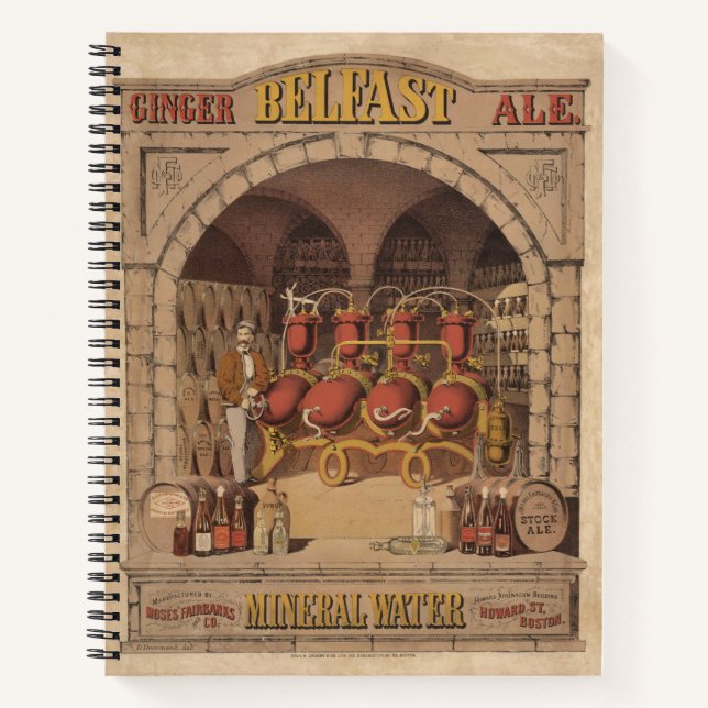 Vintage Werbung für Belfast Ginger Ale. Notizbuch (Vorderseite)
