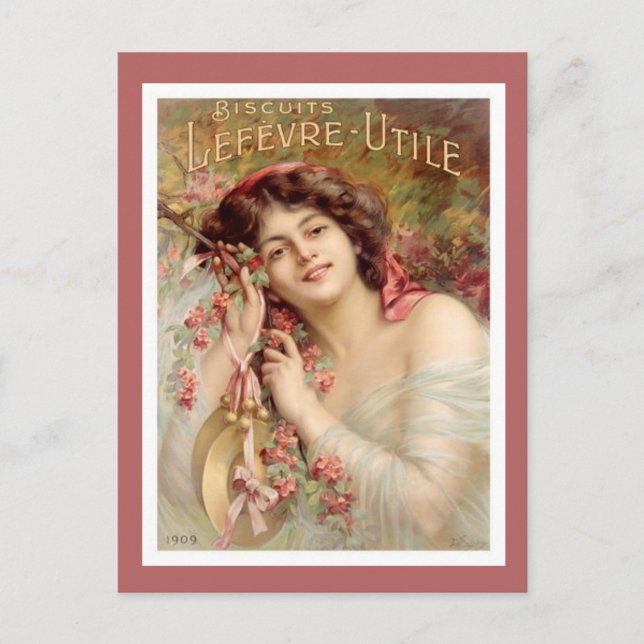 Vintage Werbung für Biscuit Postkarte (Vorderseite)