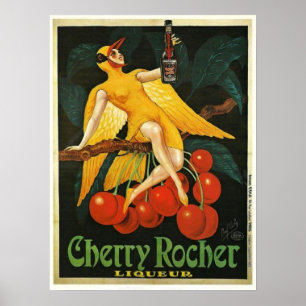 Vintage-Werbung für Cherry Rocher Poster