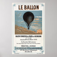 Vintage Werbung für den französischen Heißluftball