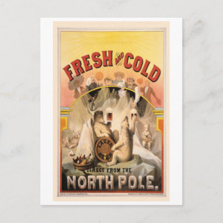Vintage Werbung für den Nordpol BIER Ice COLD Postkarte