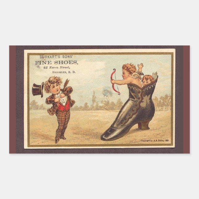 Vintage Werbung für Feinschuhe Rechteckiger Aufkleber (Vorderseite)