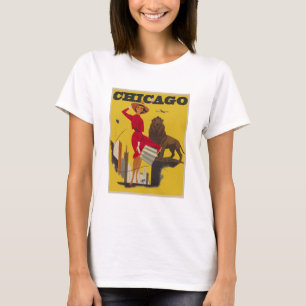 Vintage-Werbung für Flugreisen in Chicago, USA T-Shirt