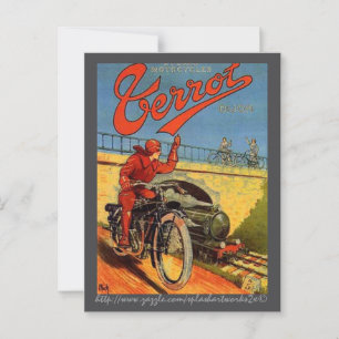 "Vintage Werbung für französische Motorräder" Postkarte