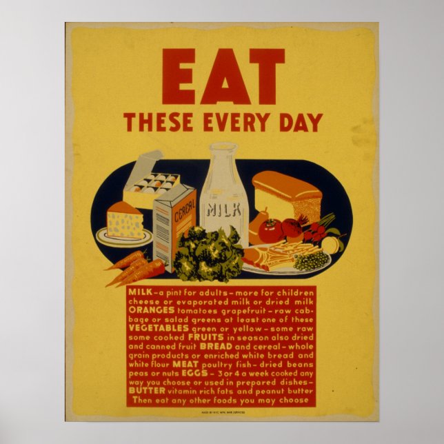 Vintage Werbung für gesunde Ernährung Poster (Vorne)
