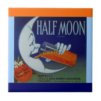 Vintage-Werbung für Half Moon Orange Kistenetikett Fliese