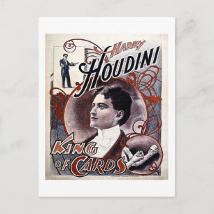 Vintage-Werbung für Harry Houdini King of Cards Postkarte