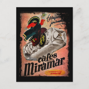 Vintage-Werbung für Kaffee für Miramar Postkarte