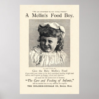 Vintage-Werbung für Mellin's Baby Food von 1892 Poster