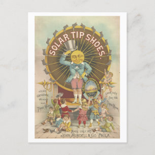 Vintage-Werbung für Solar Tip Schuhe Lithographie Postkarte