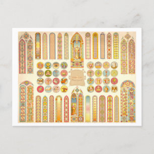 Vintage Werbung für verkettete Glasfenster Postkarte