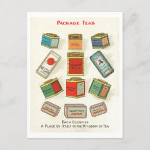 Vintage Werbung für verpackte Tees Postkarte