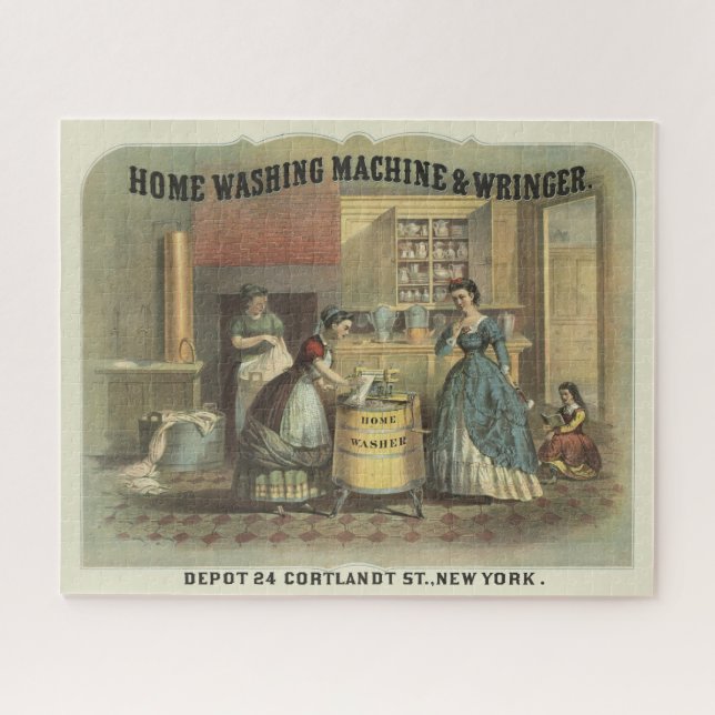 Vintage-Werbung für Zuhause-Waschmaschine und Wrin Puzzle (Horizontal)
