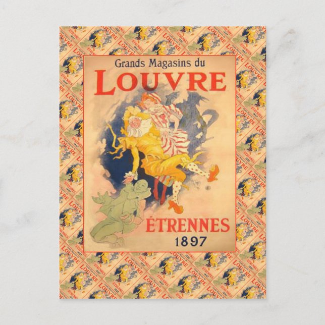 Vintage Werbung, Grands Magazins de Louvre Postkarte (Vorderseite)