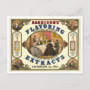 Vintage-Werbung Harrison's Flavoring Extract Postkarte