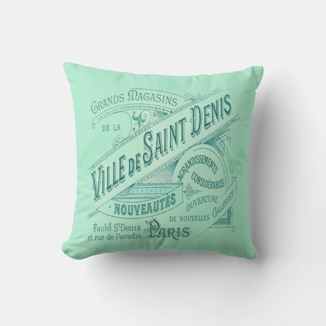 Vintage Werbung im französischen Department Store Kissen (Vorderseite)