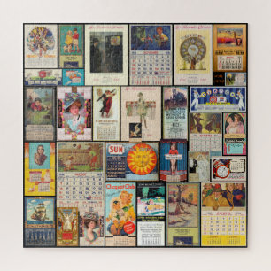 VINTAGE WERBUNG KALENDER COLLAGE, VERPACKT! PUZZLE