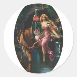 Vintage Werbung - klares Tafelwasser Runder Aufkleber