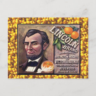 Vintage Werbung, Orangen der Marke Lincoln Postkarte