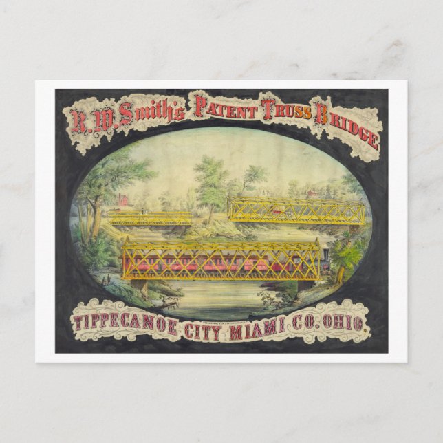 Vintage Werbung: Patent Truss Bridge, Ohio Postkarte (Vorderseite)