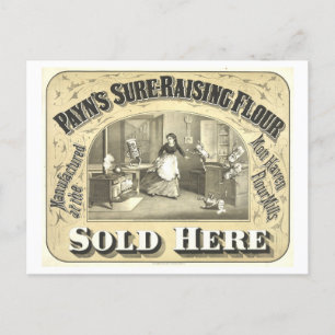 Vintage-Werbung: Payn's Sure-Rising Flour Postkarte