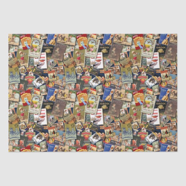 Vintage Werbung Seidenpapier (Vorderseite)