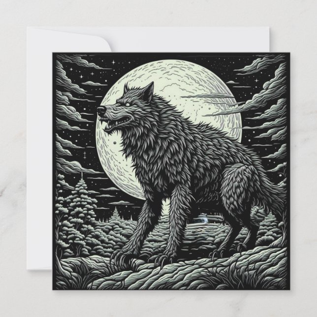 Vintage Werewolf Kunst und Kultur (Vorderseite)