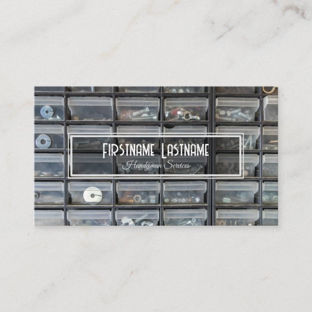 Vintage Werkbank rustikale Werkzeuge Handyservice Visitenkarte (Vorderseite)