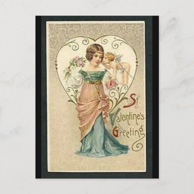 Vintage Werte Feiertagspostkarte (Vorderseite)