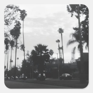Vintage West Hollywood, Los Angeles, Kalifornien Quadratischer Aufkleber