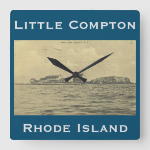 Vintage West Island, Sakonnet - Little Compton, RI Quadratische Wanduhr