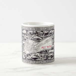 Vintage West-Postkarte Kaffeetasse