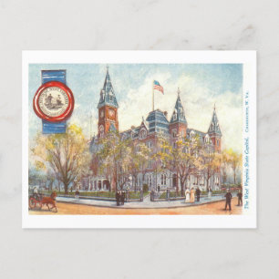 Vintage West Virginia Capitol mit Siegel Postkarte