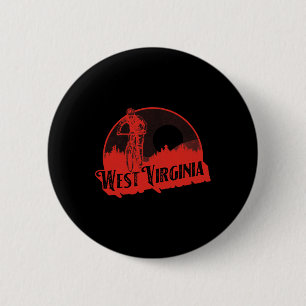 Vintage West Virginia Mountainbiker Achtziger Biki Button