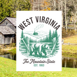 Vintage West Virginia The Mountain State Bear Postkarte