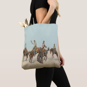 Vintage Western 4 Cowboys auf buckelnden Pferden