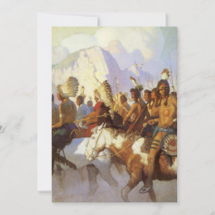 Vintage Western Art, Indianische Kriegspartei von  Einladung