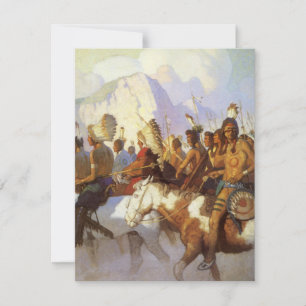 Vintage Western Art, Indianische Kriegspartei von  Einladung