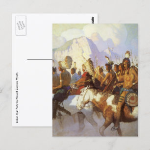 Vintage Western Art, Indianische Kriegspartei von  Postkarte
