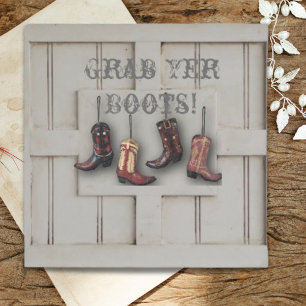 vintage Western-Country-Cowboy-Hochzeit Einladung