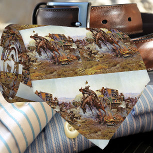 Vintage Western Cowboy am Lager auf einem bockende Krawatte