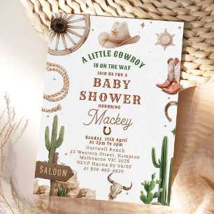 Vintage Western Cowboy Baby Shower Einladung