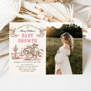 Vintage Western Cowboy-Baby-Shower-Einladung Einladung