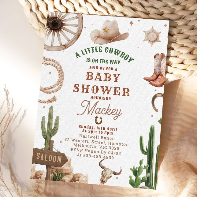 Vintage Western Cowboy Baby shower Invitation  Einladung (Von Creator hochgeladen)