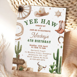 Vintage Western Cowboy Birthday Invitation  Einladung
