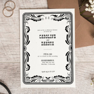Vintage Western Cowboy Country Probedinner Einladung