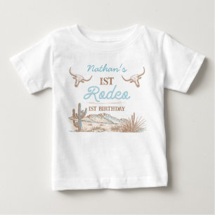 Vintage Western Cowboy Erstes Rodeo 1. Geburtstag  Baby T-shirt
